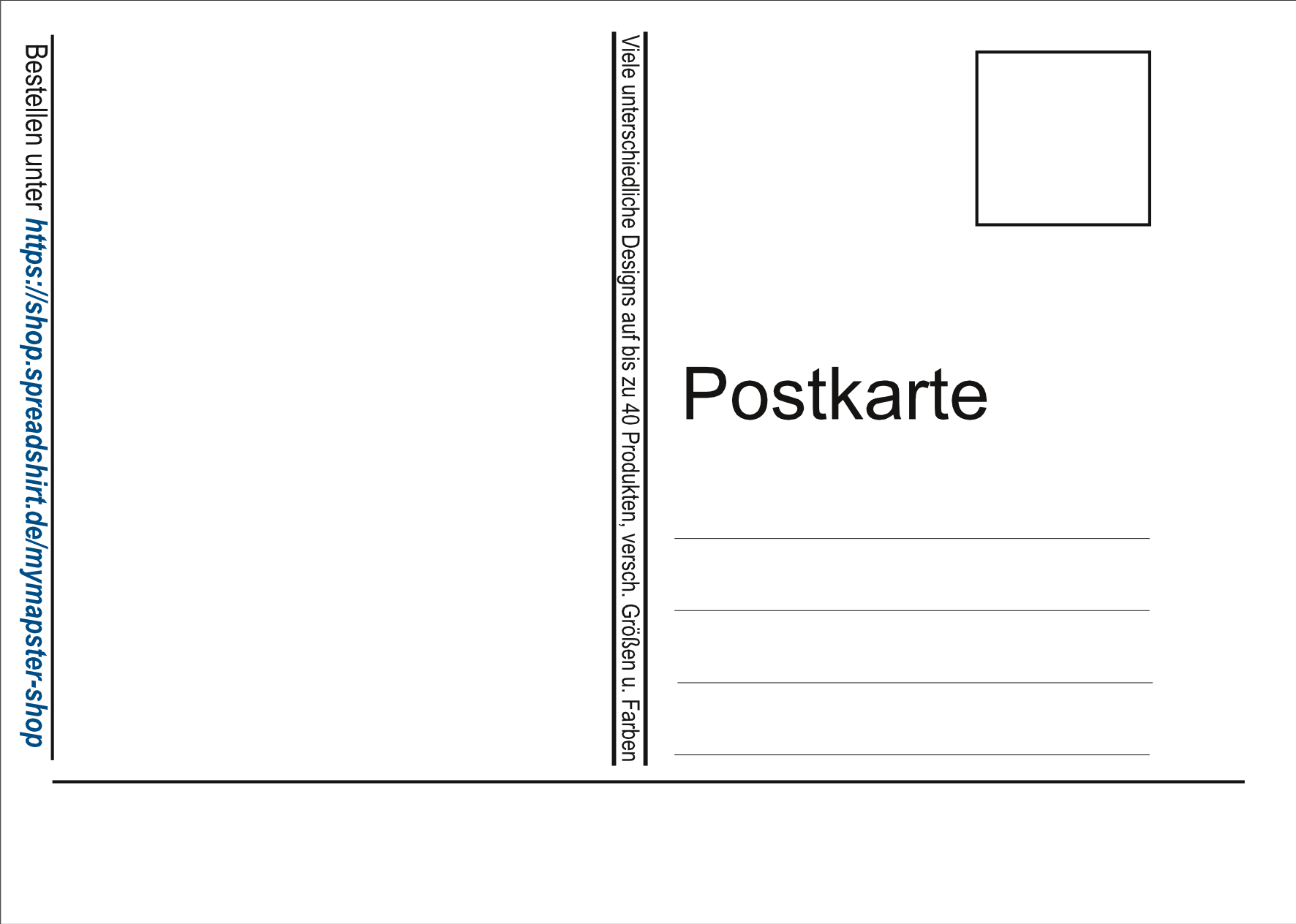 Postkarte allgemein (Rückseite)